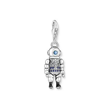Thomas Sabo Charm-Anhänger Taucher silber 925 Sterlingsilber geschwärzt Kaltemail synthetischer Spinell Zirkonia